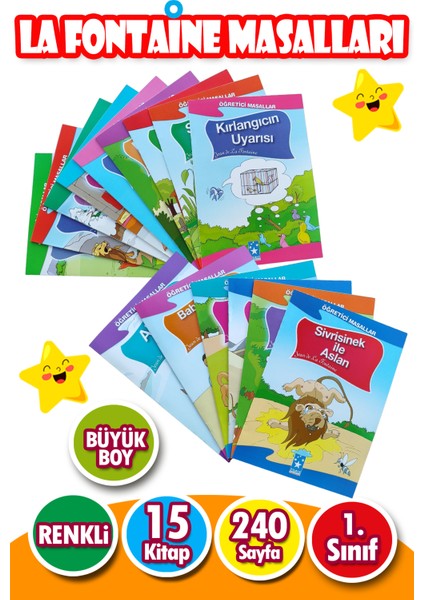 La Fontaine Masalları Seti 1. Sınıf 15 Kitap
