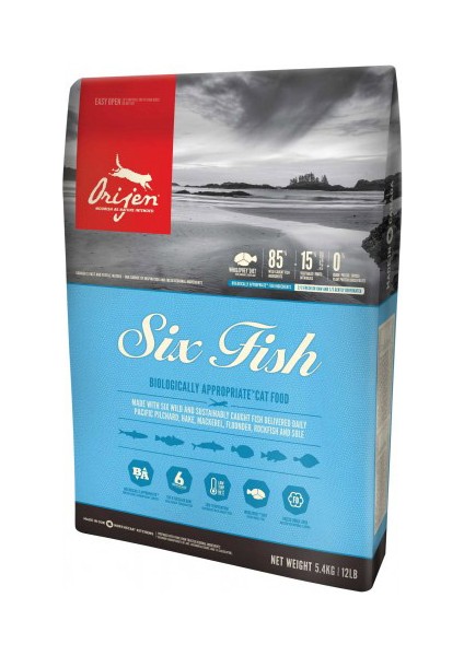 Orijen Six Fish Tahılsız Balık Yavru ve Yetişkin Kedi Maması 1,8 kg fiyatları