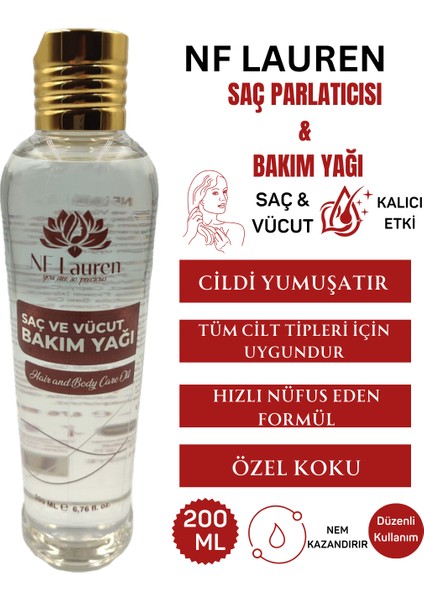 Saç Parlatıcısı ve Bakım Yağı 200 ml