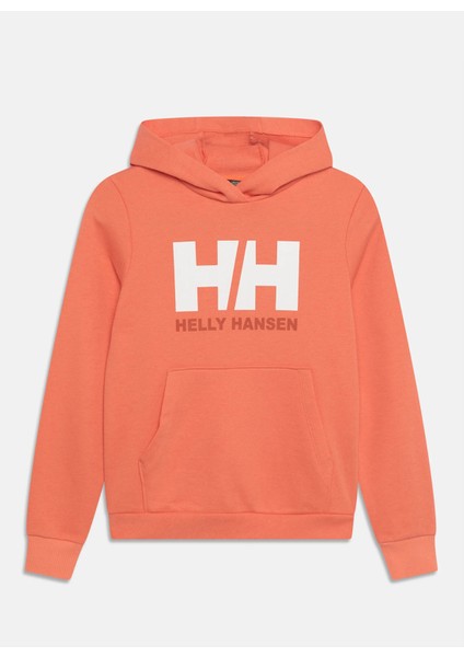 Helly Hansen Somon Kız Çocuk Kapüşonlu Uzun Kollu Sweatshirt Peach Echo Jr Hh Logo Hoodıe 2.0