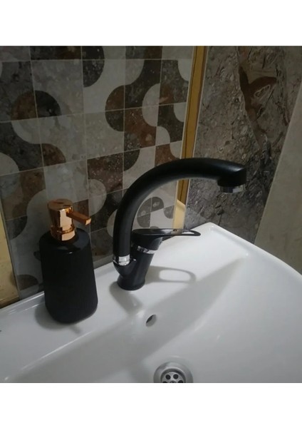 Kca Siyah Krom Mix Lavabo Bataryası Çeşmesi Musluğu