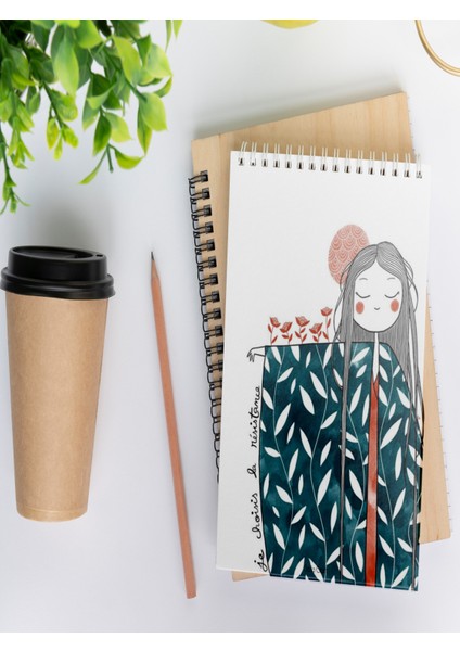 Girl Çizgisiz Notepad 13 Günlük Planlayıcı, Defter, To Do List, Not Defteri, Ajanda