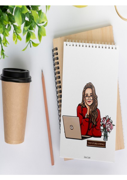 Girl Çizgisiz Notepad 15 Günlük Planlayıcı, Defter, To Do List, Not Defteri, Ajanda