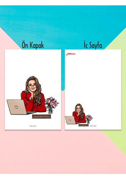 Girl Çizgisiz Notepad 15 Günlük Planlayıcı, Defter, To Do List, Not Defteri, Ajanda