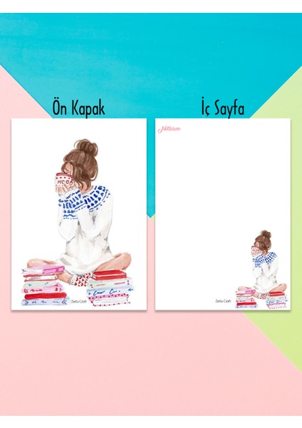 Girl Çizgisiz Notepad 17 Günlük Planlayıcı, Defter, To Do List, Not Defteri, Ajanda