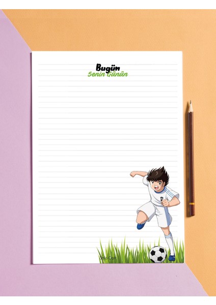 Kaptan Tsubasa Kareli Notepad 01 Günlük Planlayıcı, Defter, To Do List, Not Defteri, Ajanda