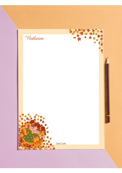 Sonbahar Temalı Notepad 02 Günlük Planlayıcı, Defter, To Do List, Not Defteri, Ajanda