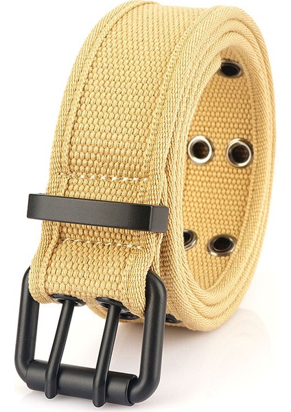 Günlük Çift Pimli Tokalı Yüz Kanvas Kemer (Yurt Dışından)