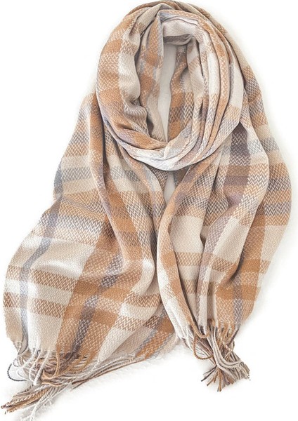 Kadın Kalınlaştırılmış Eşarp Sıcak Sahte Kaşmir Şal Ekose Eşarp (Yurt Dışından)