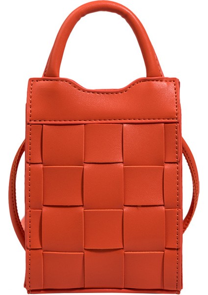 Dokuma Cep Telefonu Küçük El Tipi Kare Kore Tarzı Kişiselleştirilmiş Omuz Crossbody Çantası (Yurt Dışından)