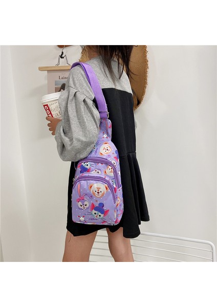 Sevimli Tavşan Karikatür Çocuk Günlük Crossbody Omuz Çantası (Yurt Dışından)