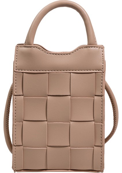 Dokuma Cep Telefonu Küçük El Tipi Kare Kore Tarzı Kişiselleştirilmiş Omuz Crossbody Çantası (Yurt Dışından)