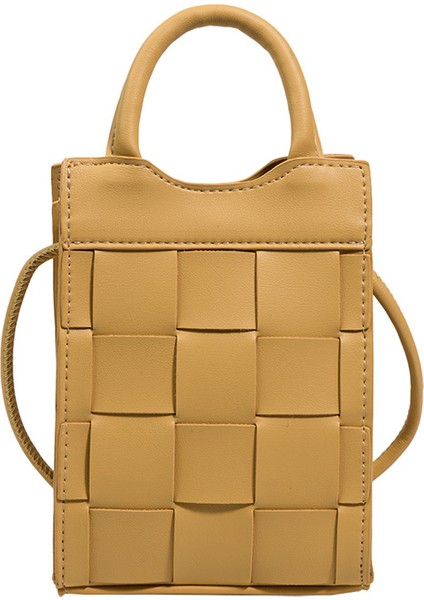 Dokuma Cep Telefonu Küçük El Tipi Kare Kore Tarzı Kişiselleştirilmiş Omuz Crossbody Çantası (Yurt Dışından)