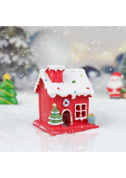 Noel Evi Parlayan Reçine Süsler Noel Evi Dekorasyon Hediye Dekorasyonu (Yurt Dışından)