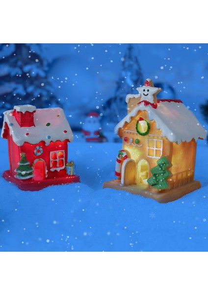 Noel Evi Parlayan Reçine Süsler Noel Evi Dekorasyon Hediye Dekorasyonu (Yurt Dışından) fırsatları