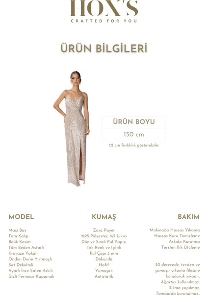 Monica | Payetli İnce Askılı Uzun Abiye Elbise Kruvaze Yaka Önden Yırtmaç - Bej fiyatları