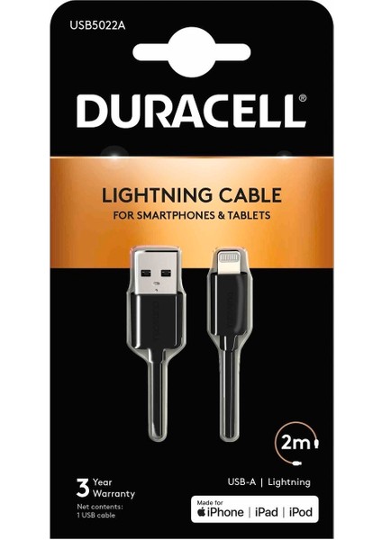 2m Lightning To Usb-A Şarj Kablosu - Siyah