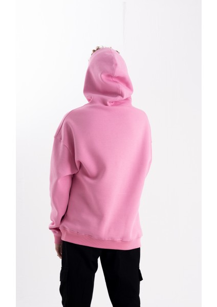 Unisex Oversize Paranoai Baskı Kapşonlu Sweatshirt