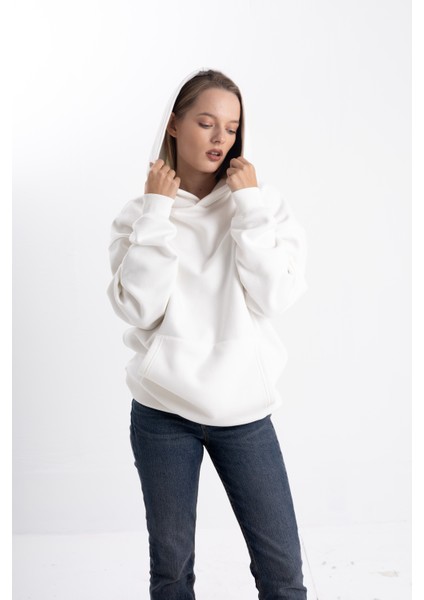 Unisex Oversize Cactus Jack Baskı Kapşonlu Sweatshirt