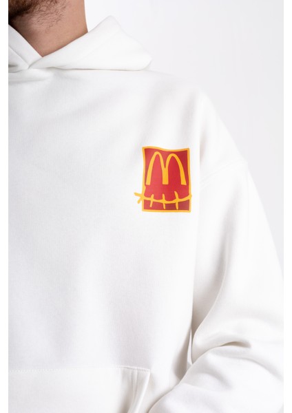 Unisex Oversize Cactus Jack Baskı Kapşonlu Sweatshirt indirimleri