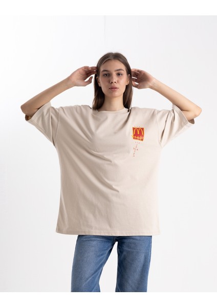 Unisex Oversize Cactus Jack Baskı Tshirt