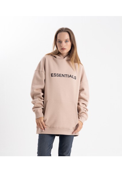 Unisex Oversize Essentials Kapşonlu Sweatshirt