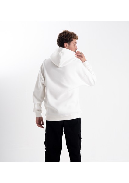 Unisex Oversize Jordan Logo Baskı Kapşonlu Sweatshirt