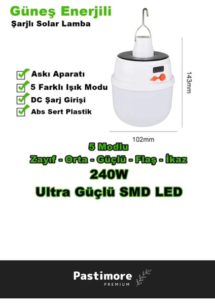 Solar Güneş Enerji ve USB Sarjlı 5 Kanatlı Bahçe Aydınlatma LED Askılı Pratik Kamp Lamba modelleri