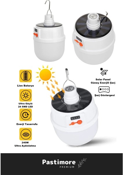 Solar Güneş Enerji ve USB Sarjlı 5 Kanatlı Bahçe Aydınlatma LED Askılı Pratik Kamp Lamba fırsatları