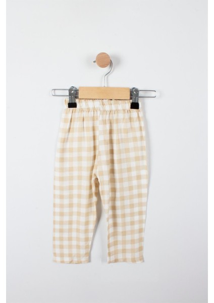 Kareli Düğmeli Kız Bebek Pijama Takımı