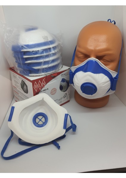 Bln Bm 033 Pro x Ffp3 Profesyonel Ventilli Toz Maske (5APARAT - 5 Maske)