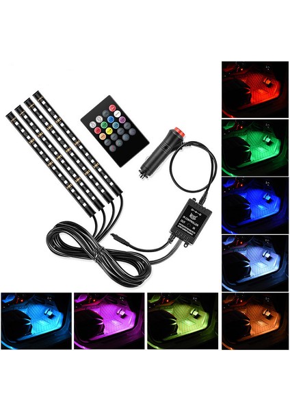 2 Adet LED Rgb Araba Iç Dekorasyon Şerit Işık Ses Kontrolü (Yurt Dışından) fırsatları