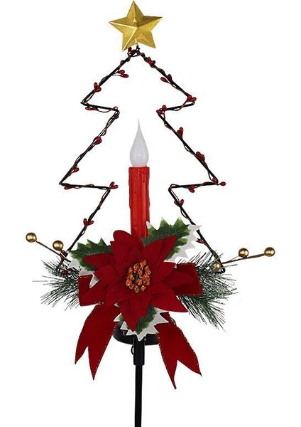 2 Noel Açık Güneş Noel Ağacı Mumu Yer Işıkları (Yurt Dışından)