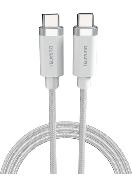 1m Usb-C To Usb-C Örgülü Şarj Kablosu - Beyaz