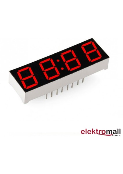 0.56 Inç 4 Basamaklı Saat Tipi Kırmızı Anot 7 Segment Gösterge