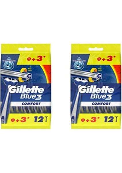 Blue3 Comfort Kullan At Tıraş Bıçağı 9+3 12'li 2 Paket