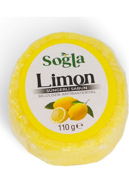 Doğal Limon Özlü Süngerli Sabun ve Gliserinli