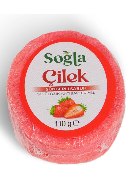 Doğal Çilek Özlü Süngerli Sabun