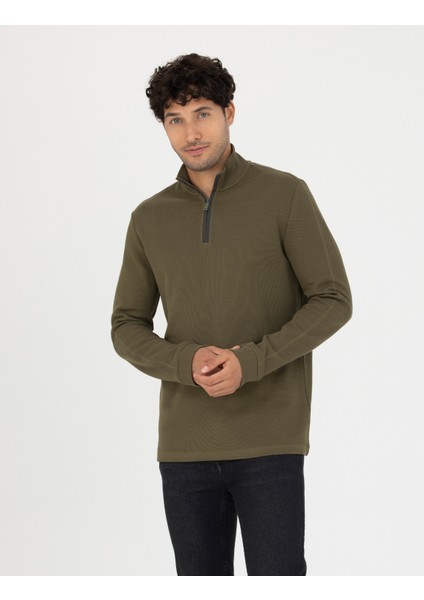 Pierre Cardin Erkek Haki Regular Fit Sweatshirt 50275986-VR027