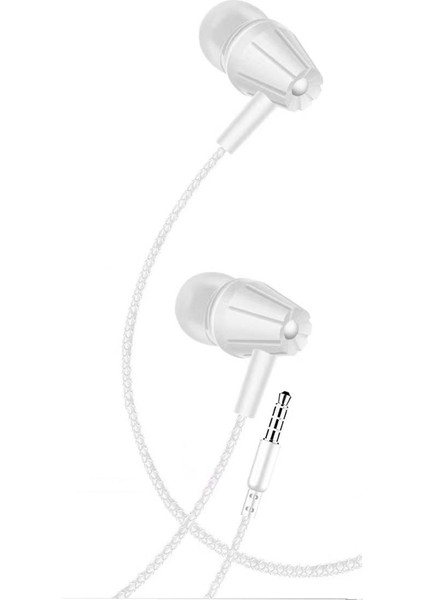 Mikrofonlu Kablolu Kulaklık 3.5 mm Jack Stero Studio Beyaz Kulaklık