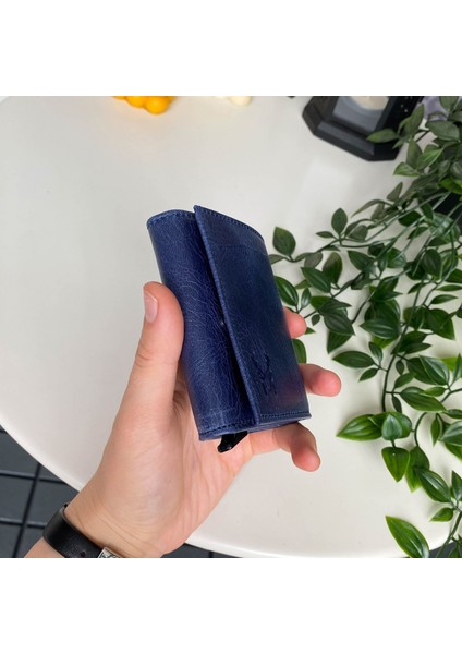 Pescol - Hakiki Deri RFID Korumalı Otomatik Mekanizmalı Akıllı Kartlık/Cüzdan