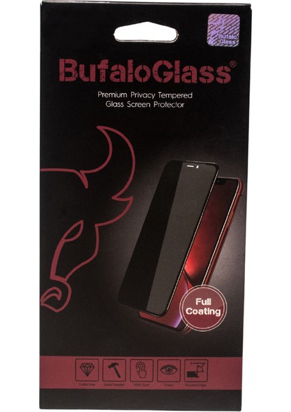 Bufaloglass iPhone 15 Plus Uyumlu Hayalet Ekran Koruyucu/ Privacy Screen Protector