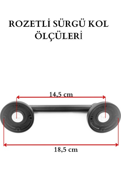 Rozetli Mat Siyah Çekme Kol 14.5 cm Sürgü Çekme Kapı Kolu