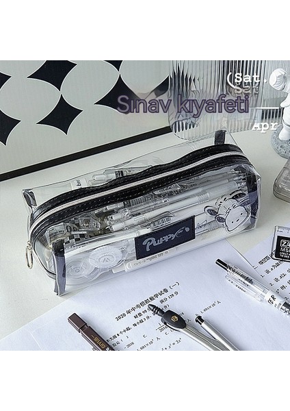 Kalem Çantası Şeffaf Basit Büyük Kapasiteli Kırtasiye Kutusu Kalem Çantası (Yurt Dışından) fiyatları