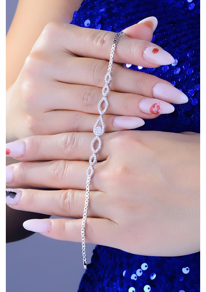 925 Ayar Gümüş Damla Salkım Pırlanta Montör Su Yolu Set modelleri