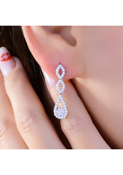 925 Ayar Gümüş Damla Salkım Pırlanta Montör Su Yolu Set fırsatları