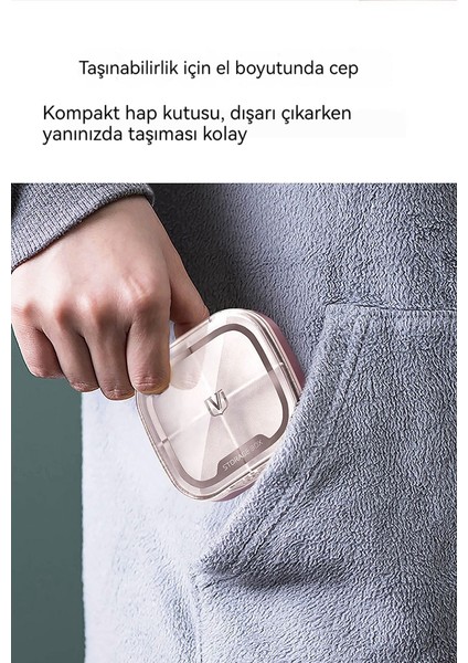 Dört Bölmeli Mühürlü Taşınabilir Ilaç Kutusu ve Şeffaf Ilaç Dağıtım Kutusu (Yurt Dışından)