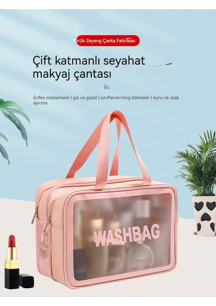 Büyük Kapasiteli Islak ve Kuru Kozmetik Çantası Çok Fonksiyonlu Taşınabilir Seyahat Çantası (Yurt Dışından) modelleri