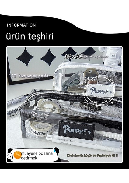 Kalem Çantası Şeffaf Basit Büyük Kapasiteli Kırtasiye Kutusu Kalem Çantası (Yurt Dışından) indirimleri