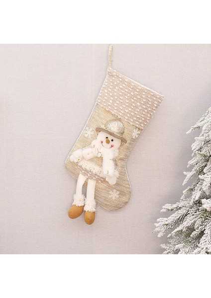 Kumaş Asılı Bacak Noel Baba Kardan Adam Bebek (Yurt Dışından)